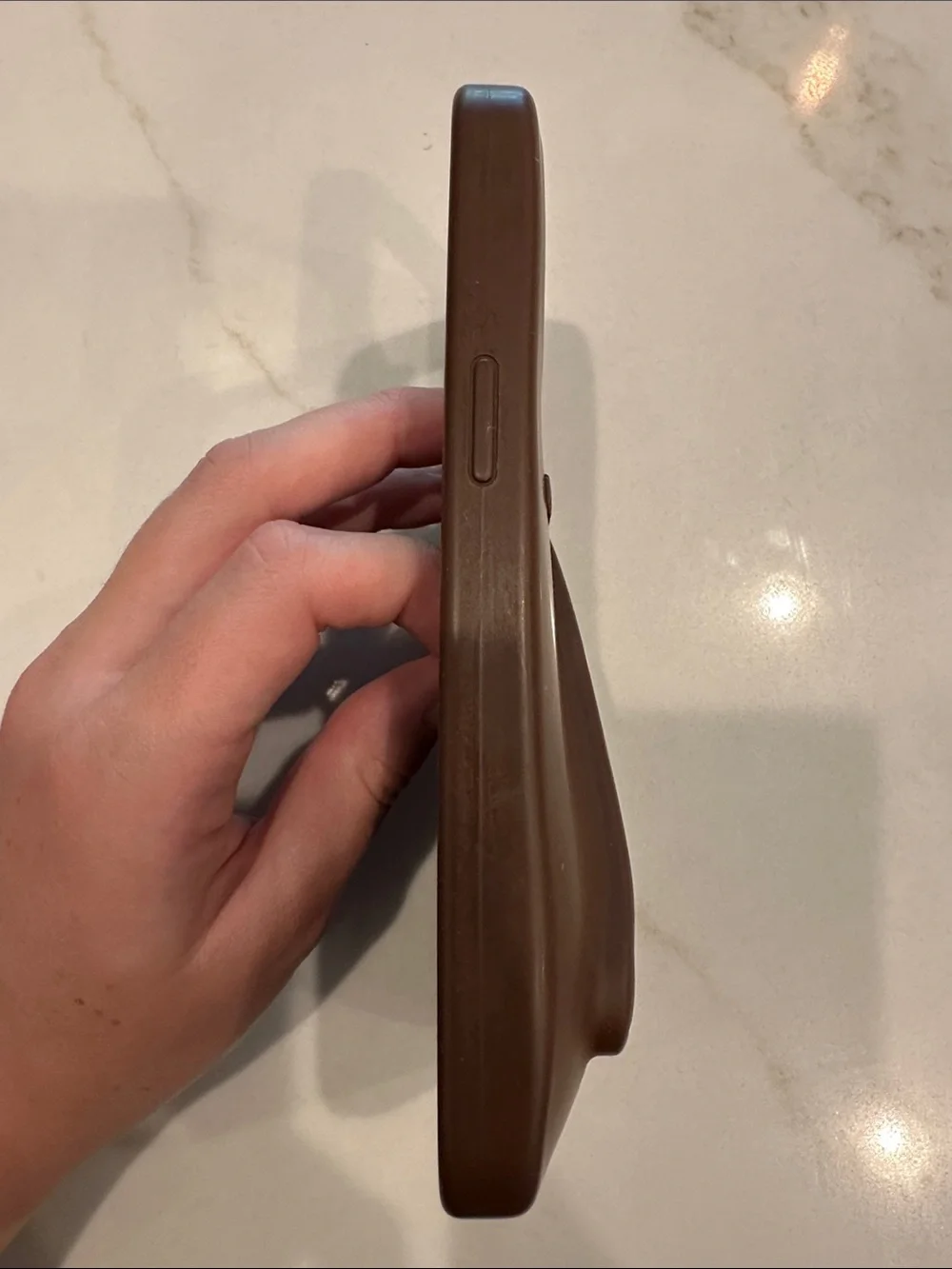 RHODE Chocolate Brown Silicone Phone Case with Built-In Finger Groove